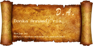 Donka Annamária névjegykártya